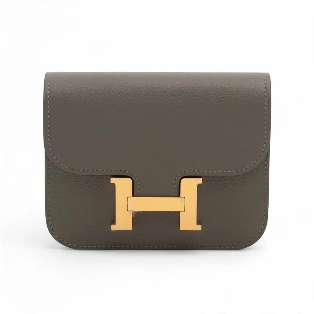 HERMES CONSTANCE SLIM EVERCOLOR COMPACT WALLET GRAY (1 of 3)