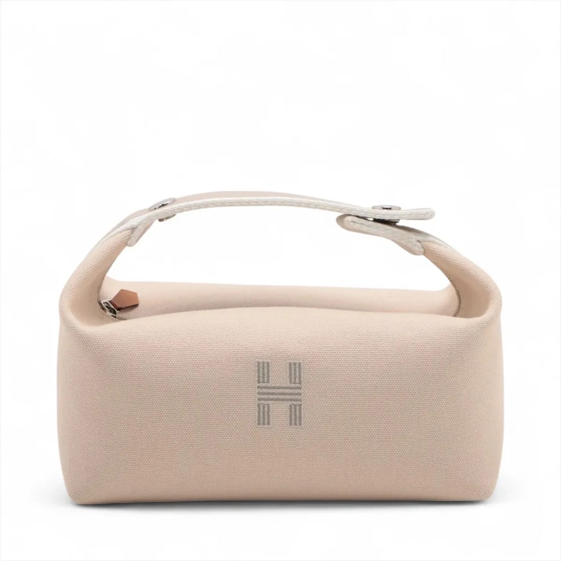 HERMES BRID A BLACK PM CANVAS BEIGE SILVER METAL FITTINGS: Hermes Brid A Black PM canvas Beige Silver Metal Fittings Brand: Hermes Type: Hand bag Material: canvas Color: Beige Size: Height:5.1inch Length:8.1inch Depth:4.9inch Handle height:2.0inch 