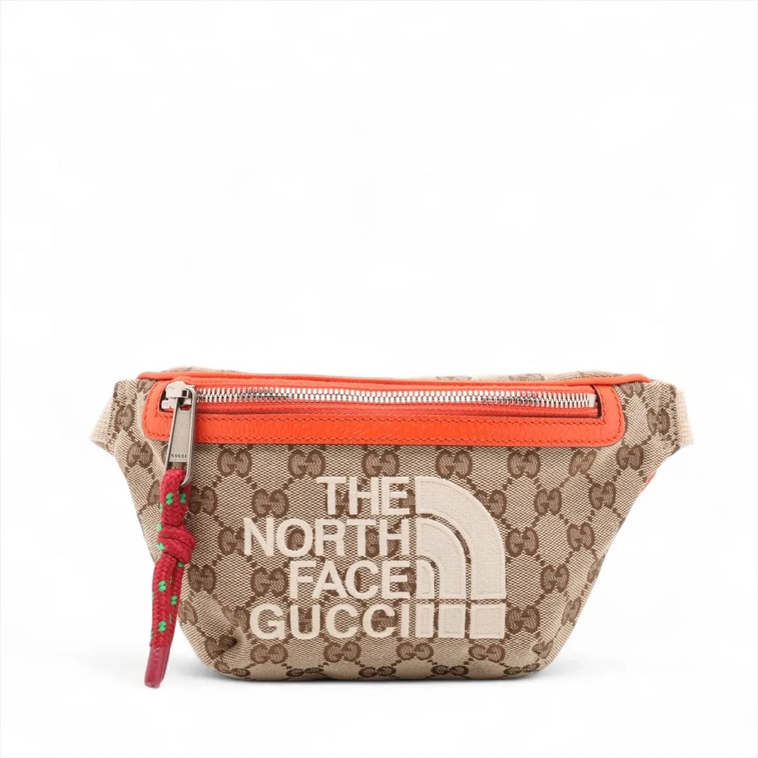 GUCCI X NORTH FACE GG CANVAS CANVAS SLING BACKPACK: Gucci x North Face GG Canvas canvas Sling backpack Brand: Gucci x North Face Type: Waist pouch/Body bag Material: canvas Color: Beige Size: Height:5.1inchLength:8.5inchDepth:1.4inch Accessories:
