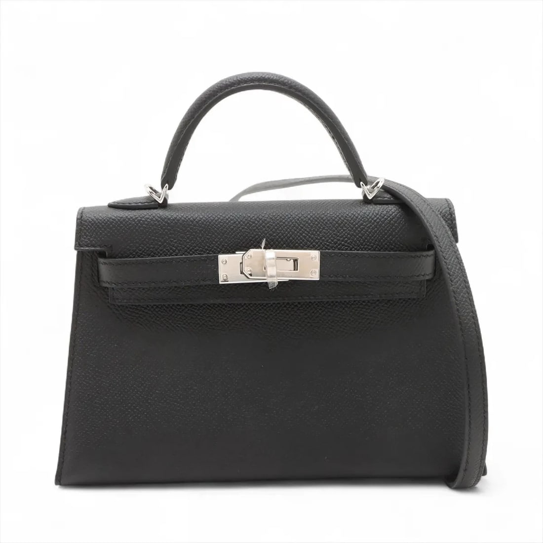 HERMES MINI KELLY 2 VEAU EPSOM BLACK SILVER (1 of 8)