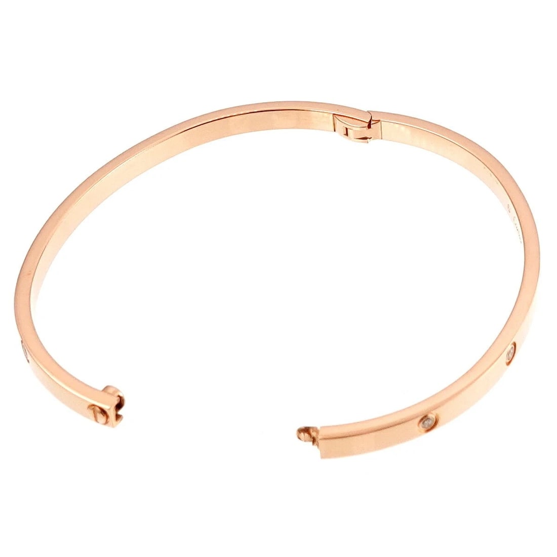 CARTIER LOVE BRACELET SM FULL DIAMOND 10P BANGLE 18K PG 750: Cartier Love Bracelet SM Full Diamond 10P Bangle 18K PG 750 Brand: Cartier Type: Bracelet Material: 18K Pink Gold Main Stone/Creation Natural Color: Pink Gold Size: Inner circumference:6.3inch Wid
