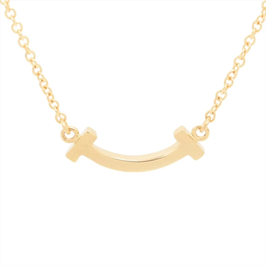 TIFFANY T SMILE MINI NECKLACE 750(YG): Tiffany T Smile Mini Necklace 750(YG) Brand: Tiffany Type: Necklace Material: 750(YG) Color: none Size: Chain length:45.8 Accessories: None Accessories Notice: When purchasing pre-owned