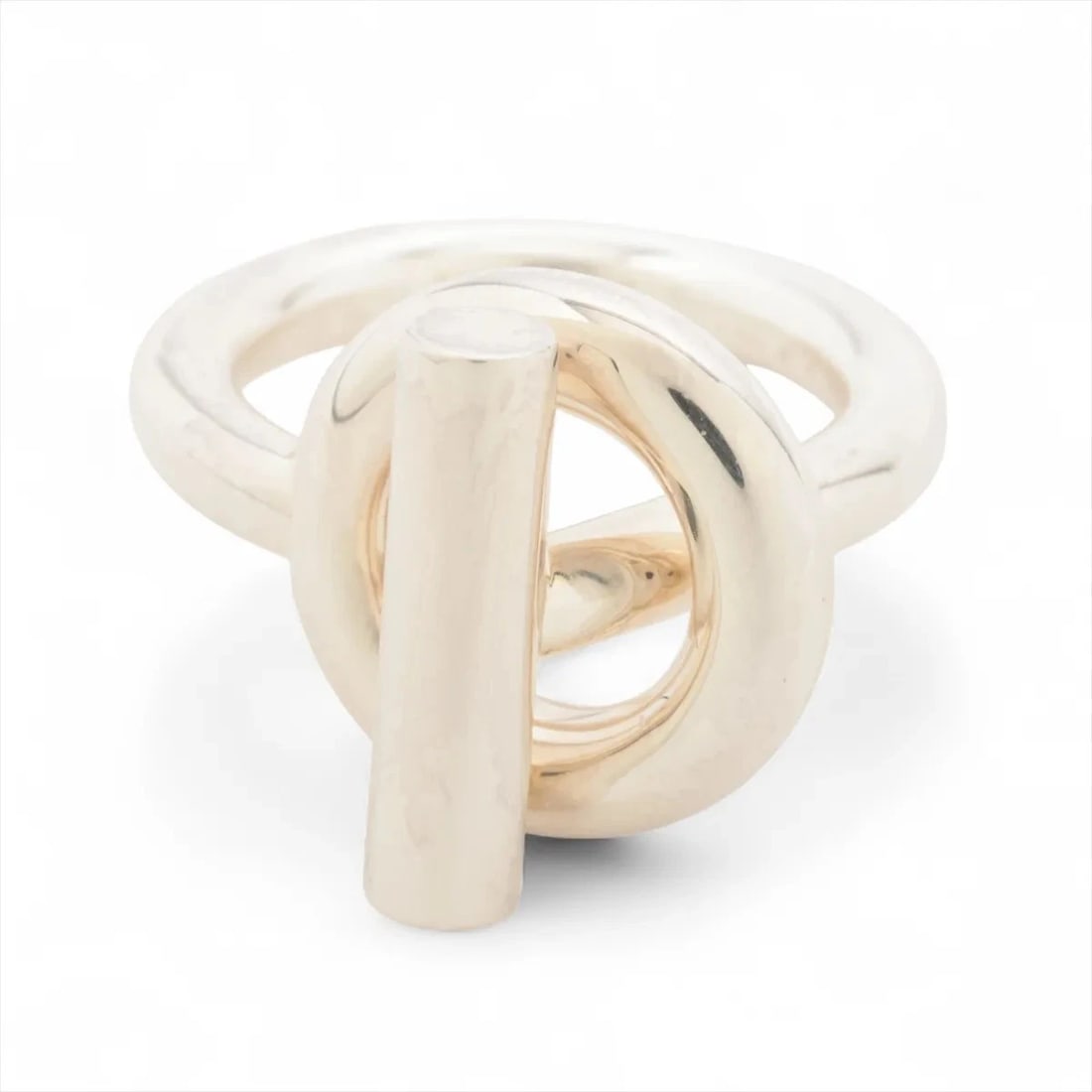 HERMÈS ECHAPPEE RING 925 SILVER: Hermès Echappee Ring 925 Silver Brand: Hermès Type: Ring Material: 925 Silver Color: Silver Size: 4.75 - 5 US Accessories: None Accessories Notice: When purchasing pre-owned goods, please