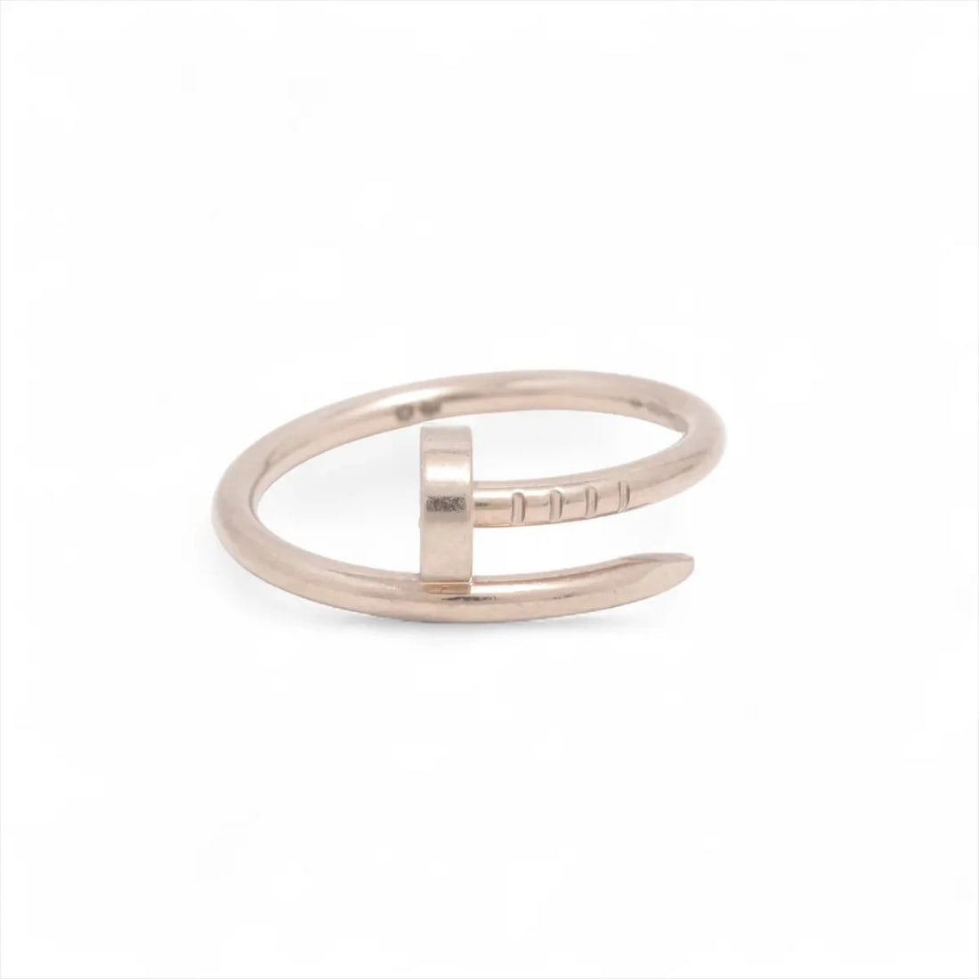 CARTIER JUSTE UN CLOU RING 750(WG): Cartier Juste un Clou Ring 750(WG) Brand: Cartier Type: Ring Material: 750(WG) Color: none Size: 5.25 US Accessories: None Accessories Notice: When purchasing pre-owned goods, please refer to