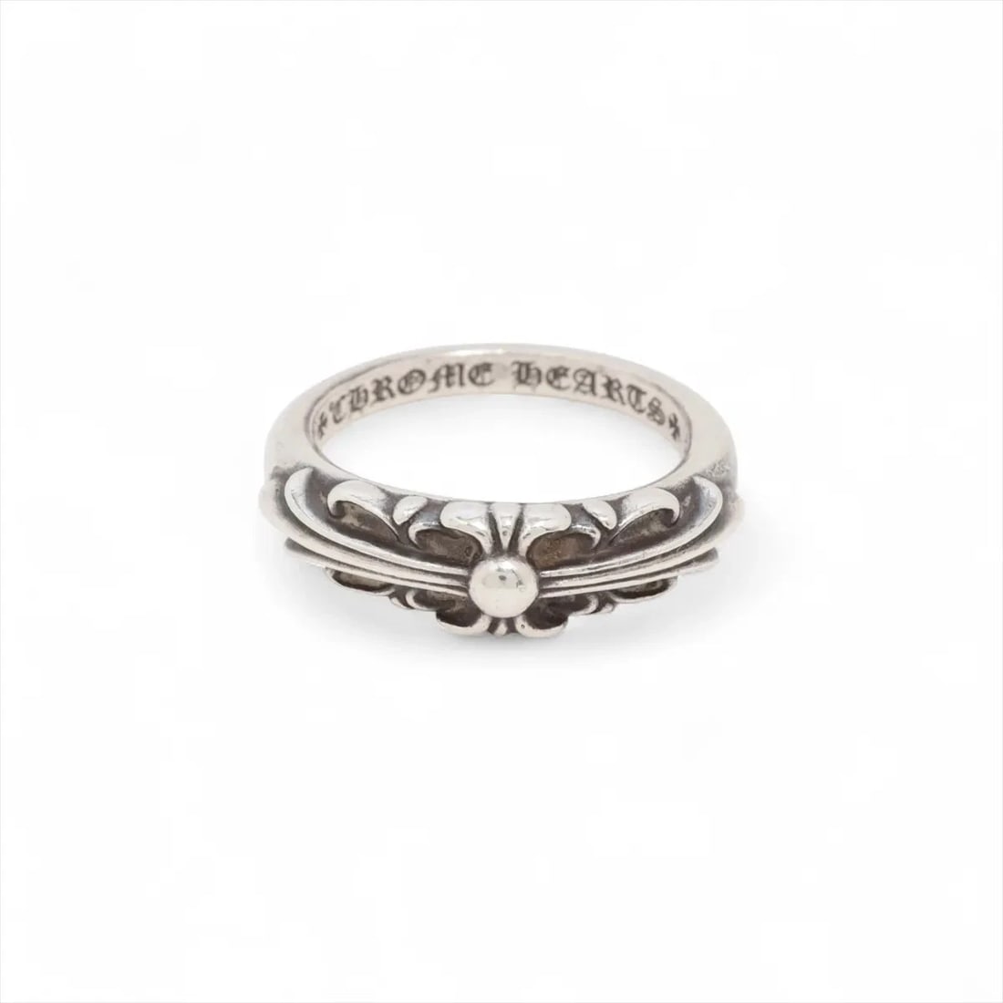 CHROME HEARTS BABY CLASSIC FLORAL CROSS RING 925 (1 of 3)