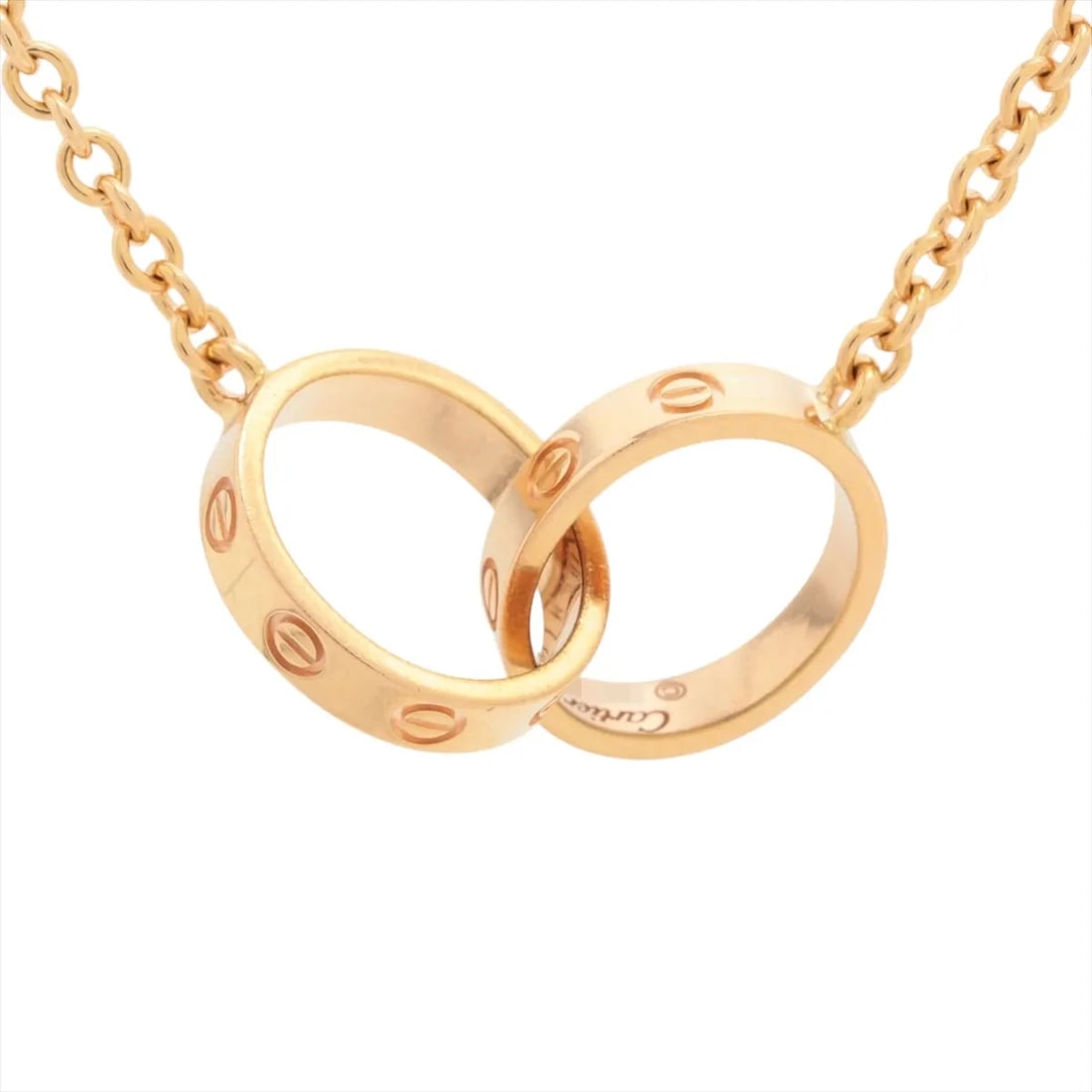 CARTIER BABY LOVE NECKLACE 750(PG): Cartier Baby Love Necklace 750(PG) Brand: Cartier Type: Necklace Material: 750(PG) Color: none Size: Chain length:43.9 Accessories: None Accessories Notice: When purchasing pre-owned goods,