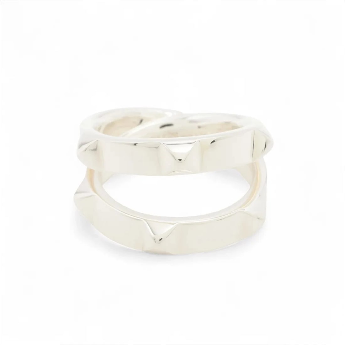 HERMÈS MINI CREW DOUBLE RING 925 SILVER: Hermès mini crew double Ring 925 Silver Brand: Hermès Type: Ring Material: 925 Silver Color: Silver Size: 6US Accessories: None Accessories Notice: When purchasing pre-owned goods, please