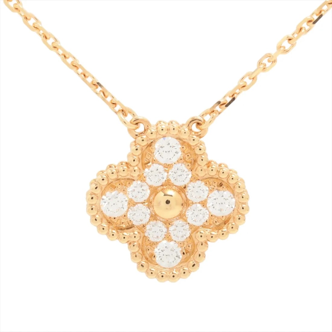 VAN CLEEF & ARPELS VINTAGE ALHAMBRA DIAMOND NECKLACE 750(YG): Van Cleef & Arpels Vintage Alhambra diamond Necklace 750(YG) Brand: Van Cleef & Arpels Type: Necklace Material: 750(YG) Color: none Size: Chain length:42 Accessories: None Accessories Notice: