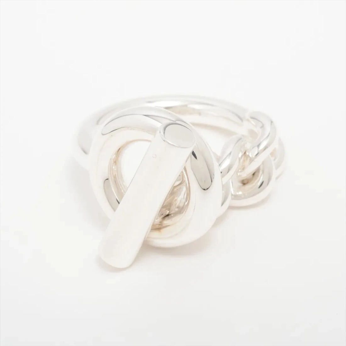 HERMÈS CROISET RING 925 SILVER: Hermès Croiset Ring 925 Silver Brand: Hermès Type: Ring Material: 925 Silver Color: Silver Size: 6US Accessories: None Accessories Notice: When purchasing pre-owned goods, please refer to