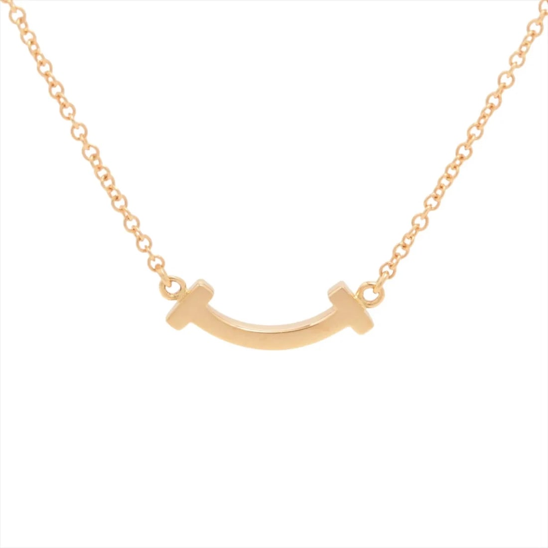 TIFFANY T SMILE MINI NECKLACE 750(PG): Tiffany T Smile Mini Necklace 750(PG) Brand: Tiffany Type: Necklace Material: 750(PG) Color: none Size: Chain length:46.1 Accessories: None Accessories Notice: When purchasing pre-owned