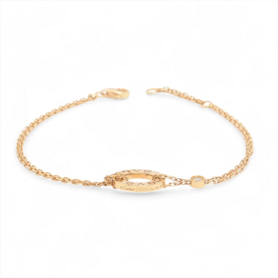 CARTIER LOVE CIRCLE 2P DIAMOND BRACELET 750(YG): Cartier Love Circle 2P diamond Bracelet 750(YG) Brand: Cartier Type: Bracelet Material: 750(YG) Color: none Size: Bracelet length:18.5 Accessories: None Accessories Notice: When purchasing