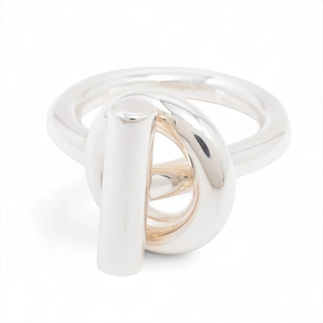 HERMÈS ECHAPPEE RING 925 SILVER: Hermès Echappee Ring 925 Silver Brand: Hermès Type: Ring Material: 925 Silver Color: Silver Size: 5.5 - 5.75 US Accessories: None Accessories Notice: When purchasing pre-owned goods, pleas