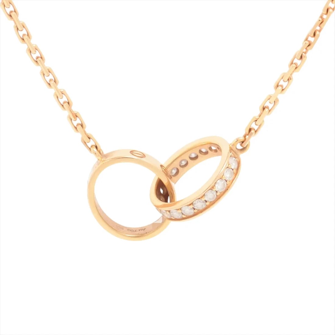 CARTIER BABY LOVE DIAMOND NECKLACE 750(PG): Cartier Baby Love diamond Necklace 750(PG) Brand: Cartier Type: Necklace Material: 750(PG) Main Stone/Creation Natural Color: none Size: Chain length:44.5 Accessories: None Accessories