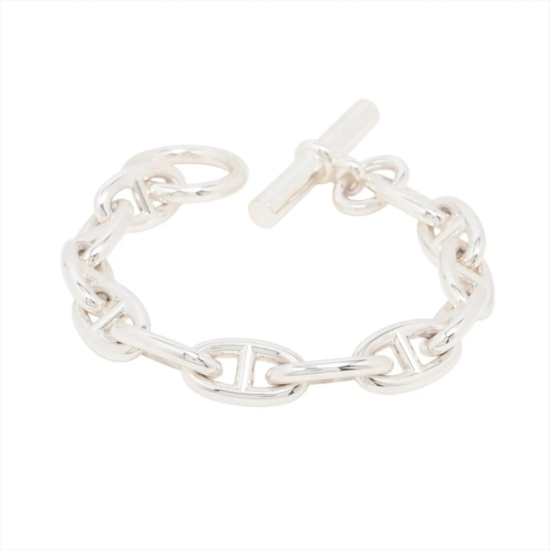 HERMÈS CHAÎNE D'ANCRE GM BRACELET 12 FRAMES 925 SILVER: Hermès Chaîne d'Ancre GM Bracelet 12 frames 925 Silver Brand: Hermès Type: Bracelet Material: 925 Silver Color: Silver Size: Bracelet length:16 Accessories: None Accessories Notice: When