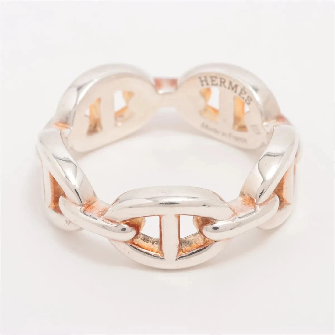 HERMÈS CHAÎNE D'ANCRE ENCHAINEE RING 925 SILVER: Hermès Chaîne d'Ancre Enchainee Ring 925 Silver Brand: Hermès Type: Ring Material: 925 Silver Color: Silver Size: 6.25 - 6.5 US Accessories: None Accessories Notice: When purchasing