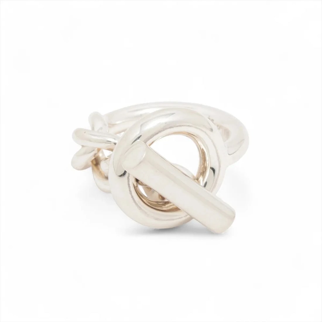 HERMÈS CROISET RING 925 SILVER: Hermès Croiset Ring 925 Silver Brand: Hermès Type: Ring Material: 925 Silver Color: Silver Size: 6 US Accessories: None Accessories Notice: When purchasing pre-owned goods, please refer to