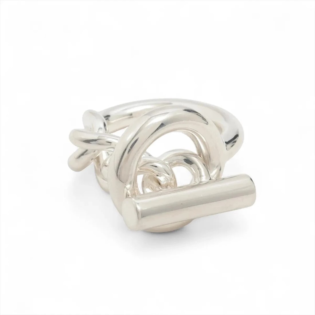 HERMÈS CROISETTE PM RING 925 SILVER: Hermès Croisette PM Ring 925 Silver Brand: Hermès Type: Ring Material: 925 Silver Color: Silver Size: 5.25 US Accessories: None Accessories Notice: When purchasing pre-owned goods, please