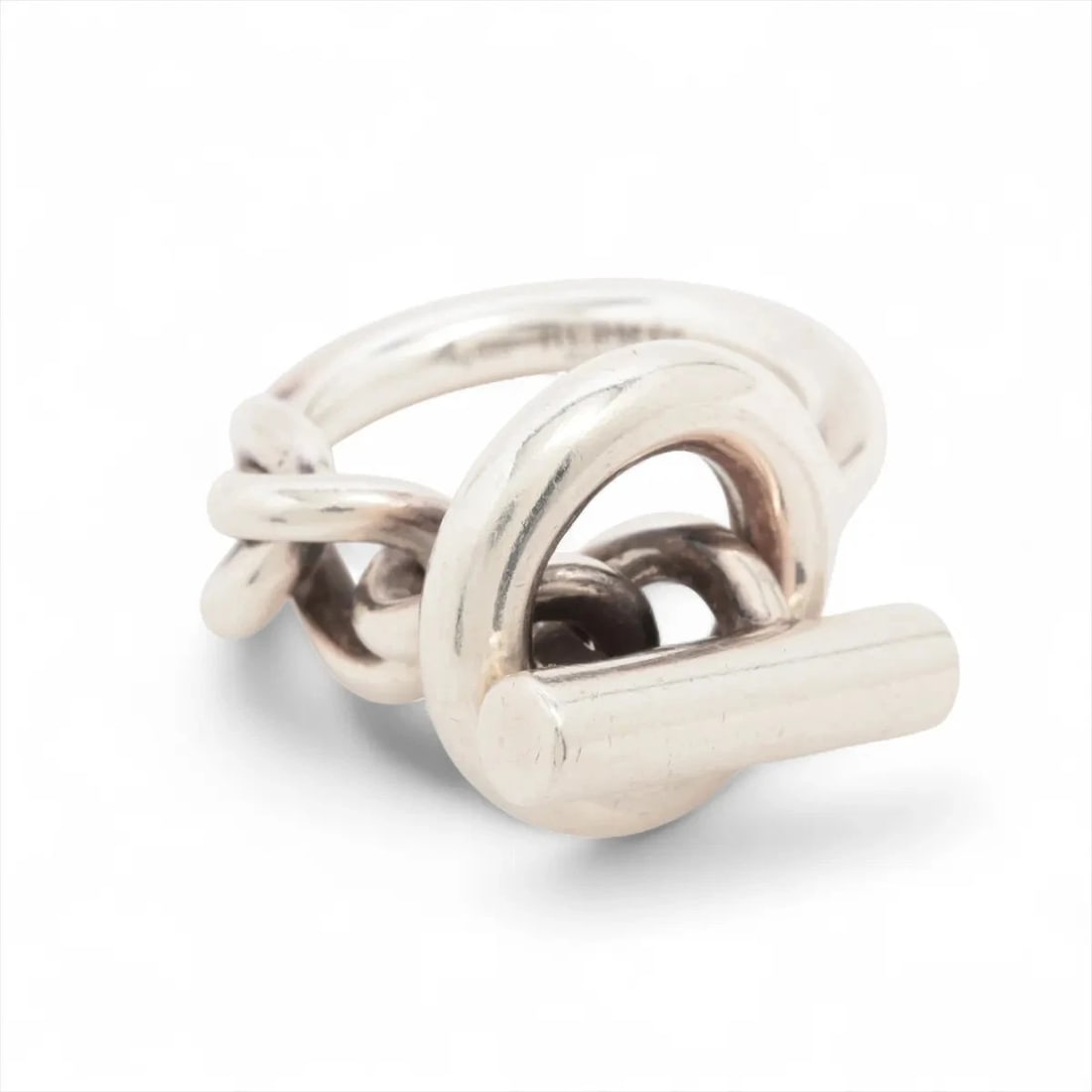 HERMÈS CROISET RING 925 SILVER: Hermès Croiset Ring 925 Silver Brand: Hermès Type: Ring Material: 925 Silver Color: Silver Size: 6.25 - 6.5 US Accessories: None Accessories Notice: When purchasing pre-owned goods, please