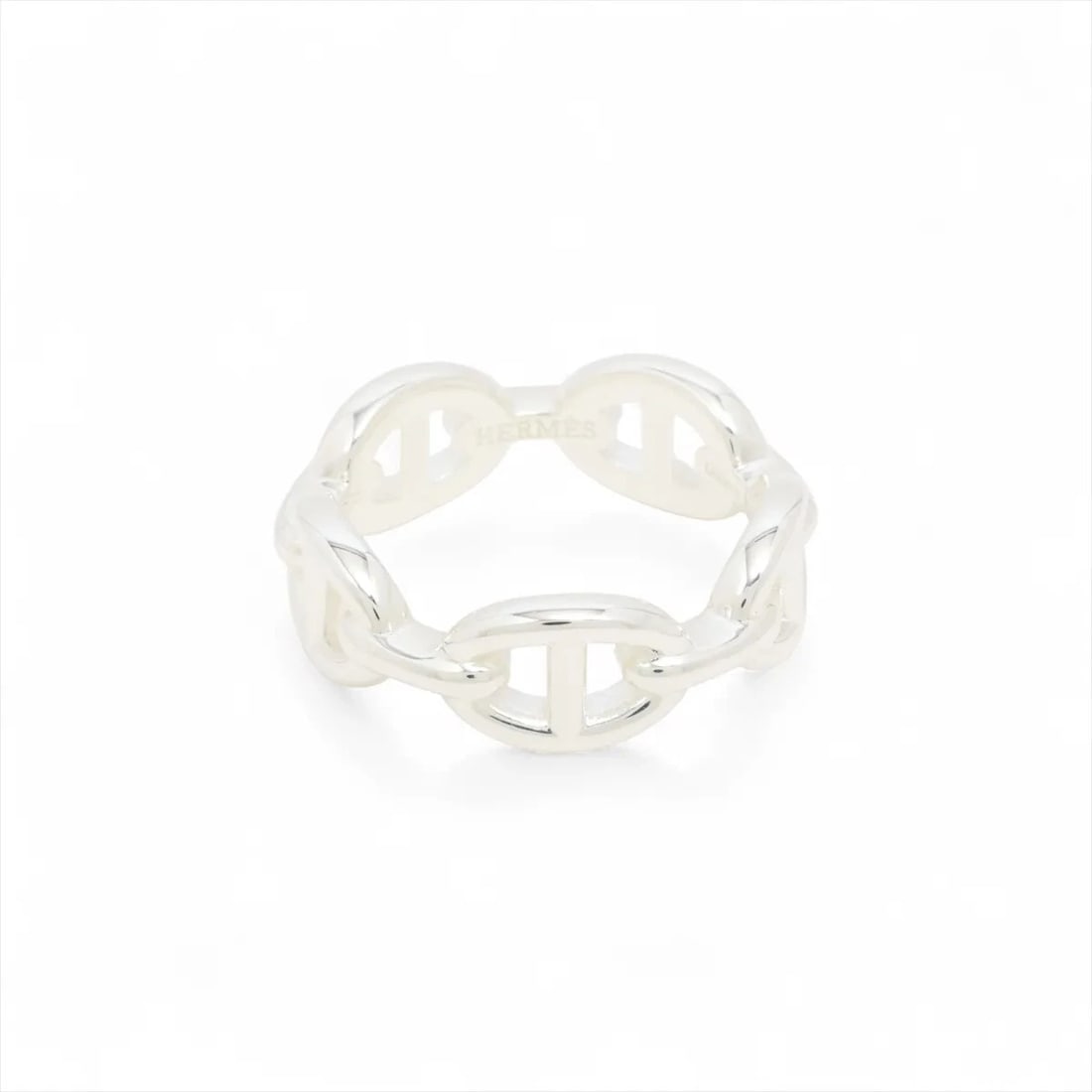 HERMÈS CHAÎNE D'ANCRE ENCHAINEE RING 925 SILVER: Hermès Chaîne d'Ancre Enchainee Ring 925 Silver Brand: Hermès Type: Ring Material: 925 Silver Color: Silver Size: 6.75 - 7 US Accessories: None Accessories Notice: When purchasing