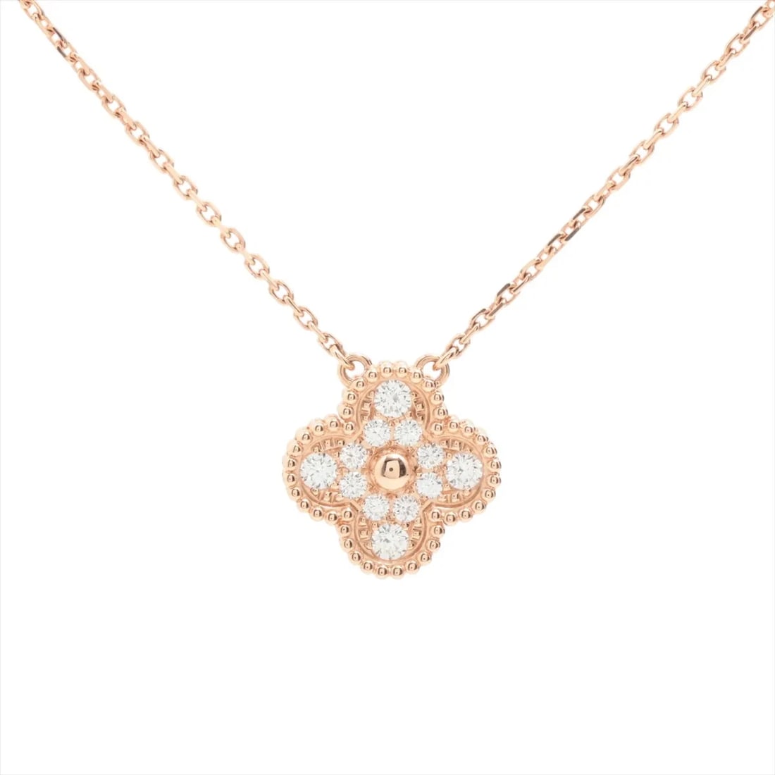 VAN CLEEF & ARPELS VINTAGE ALHAMBRA DIAMOND NECKLACE 750(PG) (1 of 3)