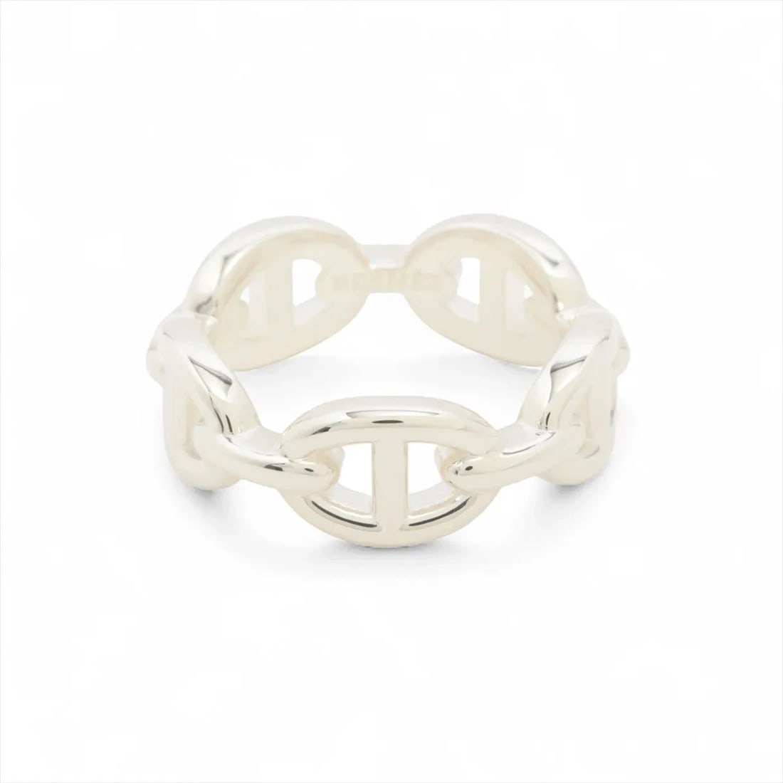 HERMÈS CHAÎNE D'ANCRE ENCHAINEE RING 925 SILVER: Hermès Chaîne d'Ancre Enchainee Ring 925 Silver Brand: Hermès Type: Ring Material: 925 Silver Color: Silver Size: 6.25 - 6.5 US Accessories: None Accessories Notice: When purchasing