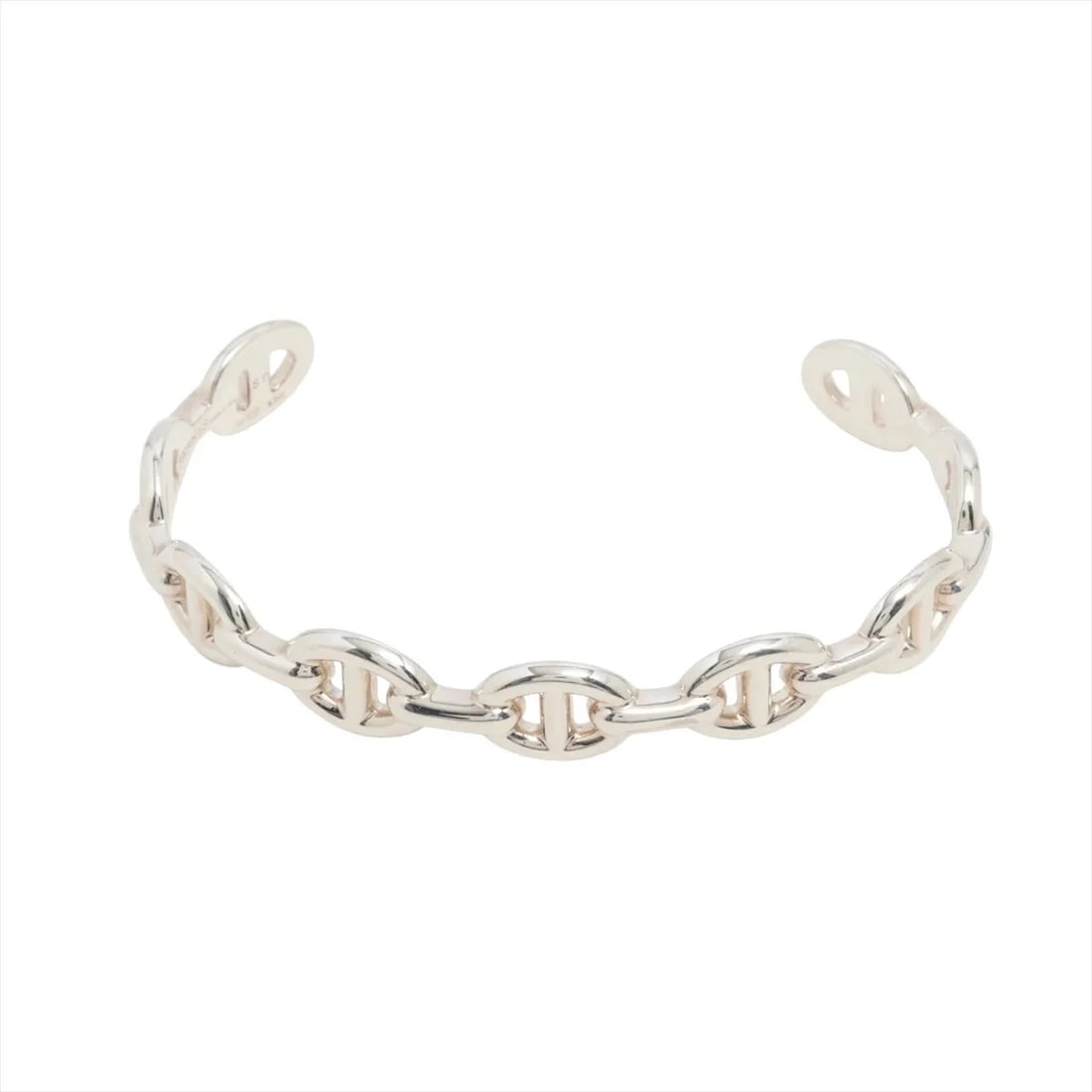 HERMÈS CHAÎNE D'ANCRE ENCHAINEE BANGLE ST 925 SILVER: Hermès Chaîne d'Ancre Enchainee Bangle ST 925 Silver Brand: Hermès Type: Bracelet Material: 925 Silver Color: Silver Size: Bracelet length:18 Accessories: None Accessories Notice: When pur