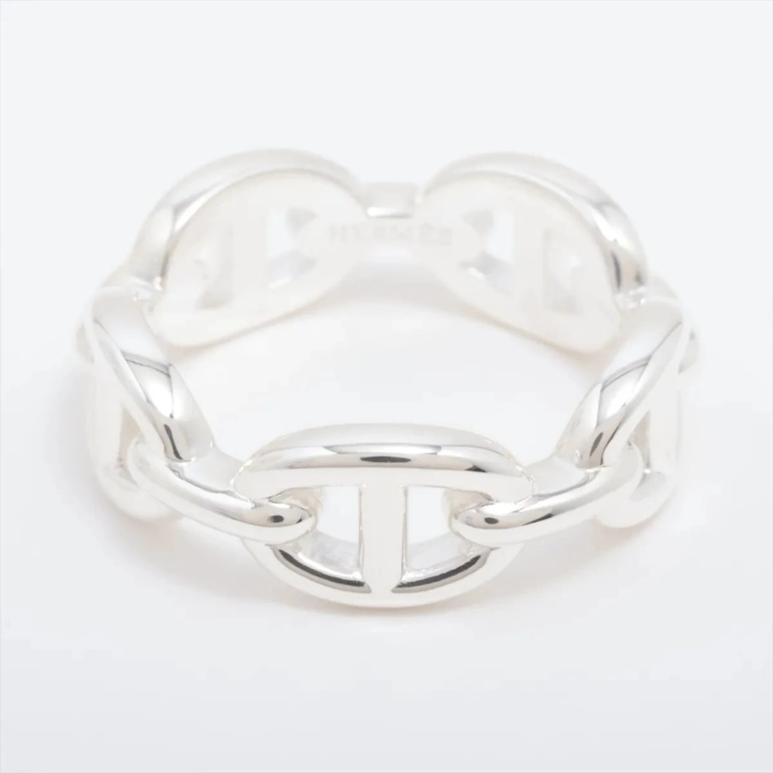 HERMÈS CHAÎNE D'ANCRE ENCHAINEE RING 925 SILVER: Hermès Chaîne d'Ancre Enchainee Ring 925 Silver Brand: Hermès Type: Ring Material: 925 Silver Color: Silver Size: 7.5 US Accessories: None Accessories Notice: When purchasing pre-owned