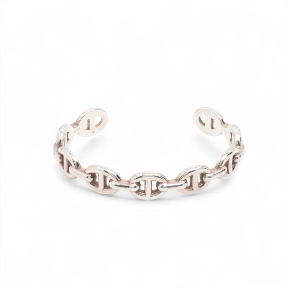 HERMÈS CHAÎNE D'ANCRE ENCHAINEE BANGLE 925 SILVER: Hermès Chaîne d'Ancre Enchainee Bangle 925 Silver Brand: Hermès Type: Bracelet Material: 925 Silver Color: Silver Size: Bracelet length:16 Accessories: None Accessories Notice: When purcha