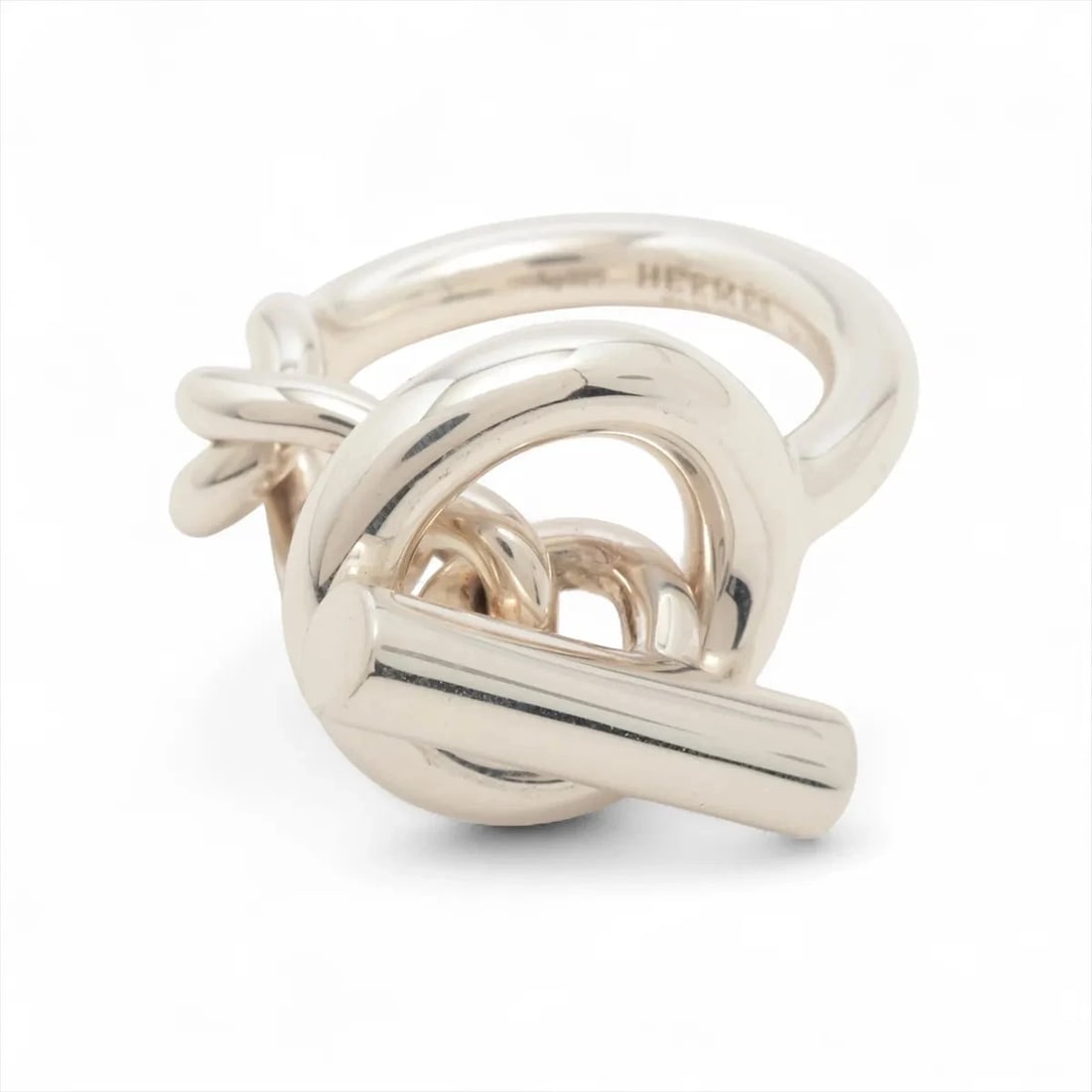 HERMÈS CROISET RING 925 SILVER: Hermès Croiset Ring 925 Silver Brand: Hermès Type: Ring Material: 925 Silver Color: Silver Size: 6.25 - 6.5 US Accessories: None Accessories Notice: When purchasing pre-owned goods, please