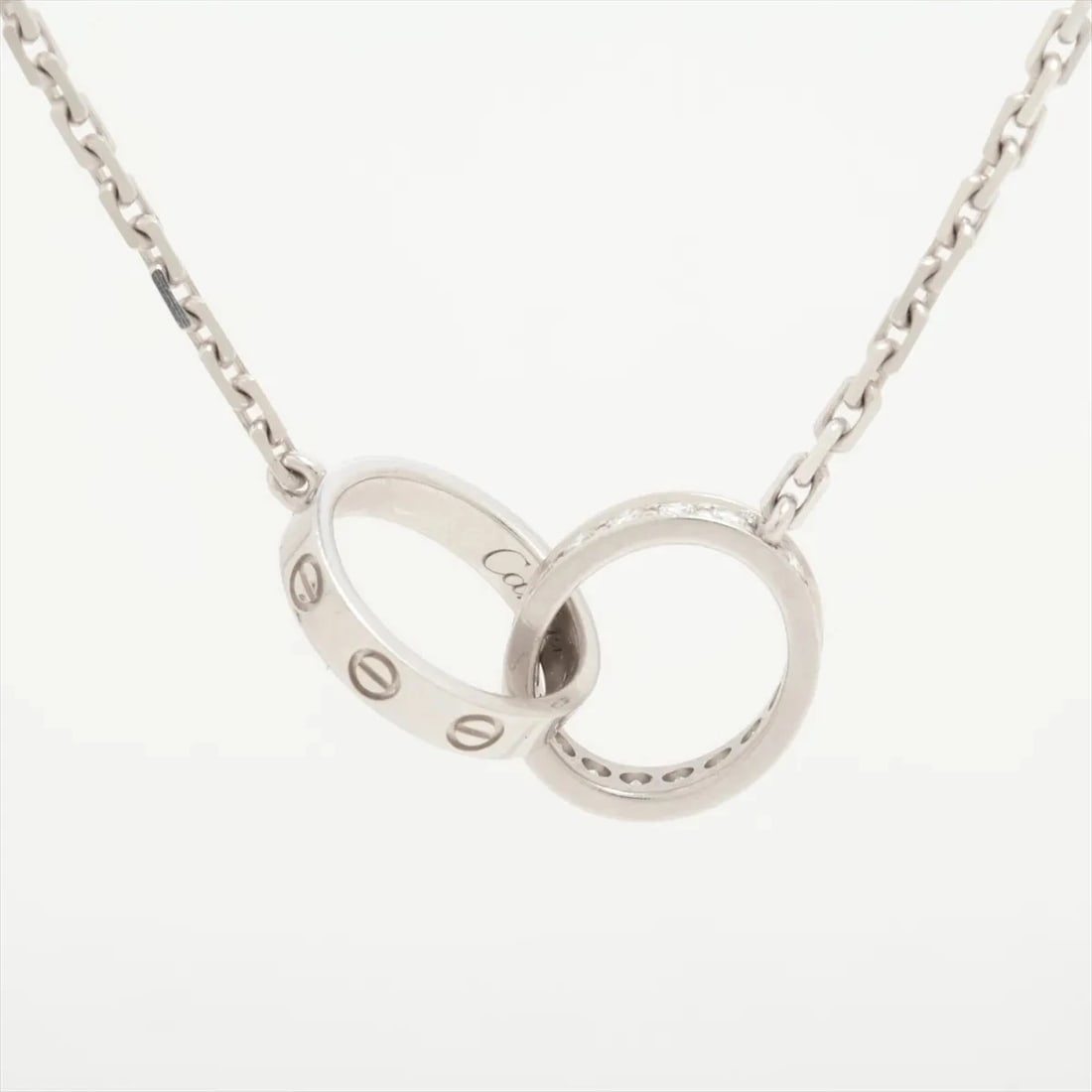 CARTIER BABY LOVE DIAMOND NECKLACE 750(WG): Cartier Baby Love diamond Necklace 750(WG) Brand: Cartier Type: Necklace Material: 750(WG) Color: none Size: Chain length:44.6 Accessories: None Accessories Notice: When purchasing pre-owned