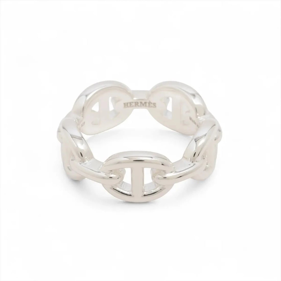 HERMÈS CHAÎNE D'ANCRE ENCHAINEE RING SILVER: Hermès Chaîne d'Ancre Enchainee Ring Silver Brand: Hermès Type: Ring Material: 925 Silver Color: Silver Size: 4.75 - 5 US Accessories: None Accessories Notice: When purchasing pre-owned