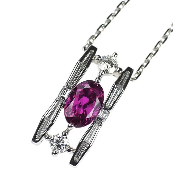 PT900/ PT850 SRI LANKAN UNHEATED PURPLE SAPPHIRE DIAMOND PENDANT: Pt900/ Pt850 Sri Lankan Unheated Purple Sapphire Diamond Pendant Brand: None Type: pendant necklace Material: Metal Platinum Main Stone/Creation sapphires Color: None Size: Necklace: Chain