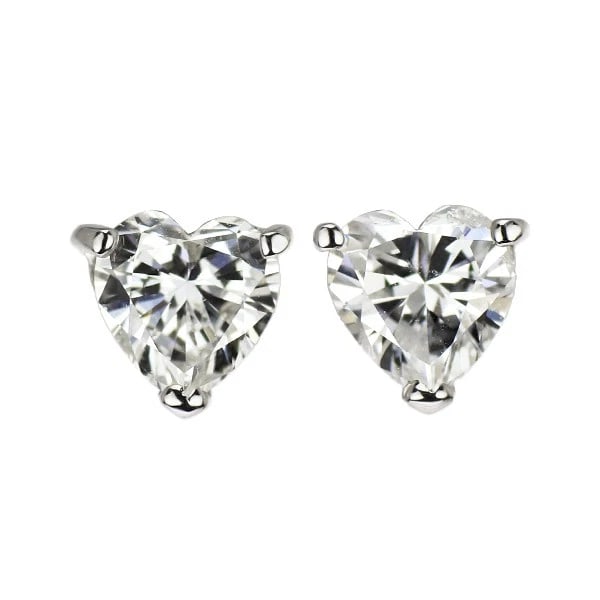 PT900 HEART SHAPE DIAMOND EARRINGS (1 of 2)