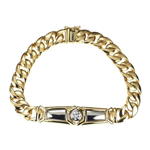 K18YG/ PT850 DIAMOND BRACELET: K18YG/ Pt850 Diamond Bracelet Brand: None Type: bracelet Material: Metal K18YG/ Pt850 Main Stone/Creation Natural Color: yellow Size: Length/Width/Diameter10.7Width/Thickness5.9 Accessories: