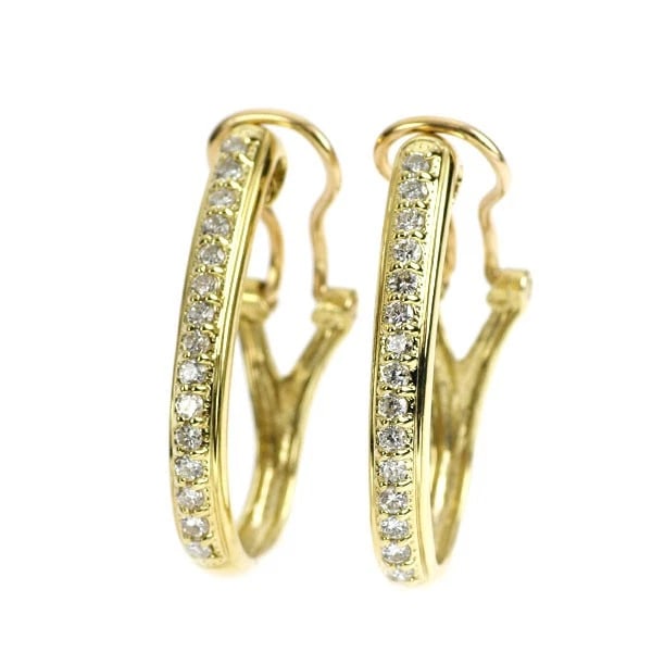 K18YG DIAMOND HOOP EARRINGS AND EARRINGS: K18YG Diamond Hoop Earrings and Earrings Brand: None Type: piercing Material: Metal K18YG Main Stone/Creation Natural Color: Yellow Size: Length/Width/Diameter24.0Width/Thickness3.4 