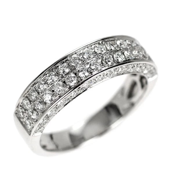 K18WG DIAMOND RING PAVÉ: K18WG Diamond Ring Pavé Brand: None Type: ring Material: Metal K18WG Main Stone/Creation Natural Color: None Size: 4.75 - 5 US Accessories: None Accessories Notice: When purchasing pre-own