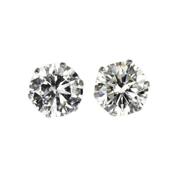 PT900 DIAMOND EARRINGS: Pt900 Diamond Earrings Brand: None Type: piercing Material: Metal Pt900 Main Stone/Creation Natural Color: Platinum Size: Length/Width/Diameter5.3Width/Thickness5.6 Accessories: None