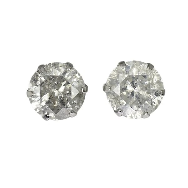 PT900 DIAMOND EARRINGS: Pt900 Diamond Earrings Brand: None Type: piercing Material: Metal Pt900 Main Stone/Creation Natural Color: Platinum Size: Length/Width/Diameter6.3Width/Thickness6.7 Accessories: None Acces