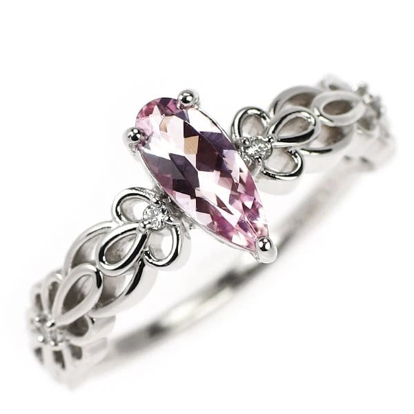 PT950 BRAZILIAN PINK IMPERIAL TOPAZ DIAMOND RING (1 of 2)