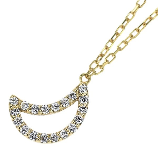 K18YG DIAMOND PENDANT NECKLACE: K18YG Diamond Pendant Necklace Brand: None Type: pendant necklace Material: Metal K18YG Main Stone/Creation Natural Color: None Size: Necklace: Chain Length
