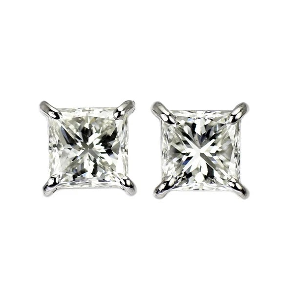PT950/ PT850 PRINCESS CUT DIAMOND EARRINGS: Pt950/ Pt850 Princess Cut Diamond Earrings Brand: None Type: piercing Material: Metal Pt950/ Pt850 Main Stone/Creation Natural Color: Platinum Size: Length/Width/Diameter5.4Width/Thickness5.4 Acc