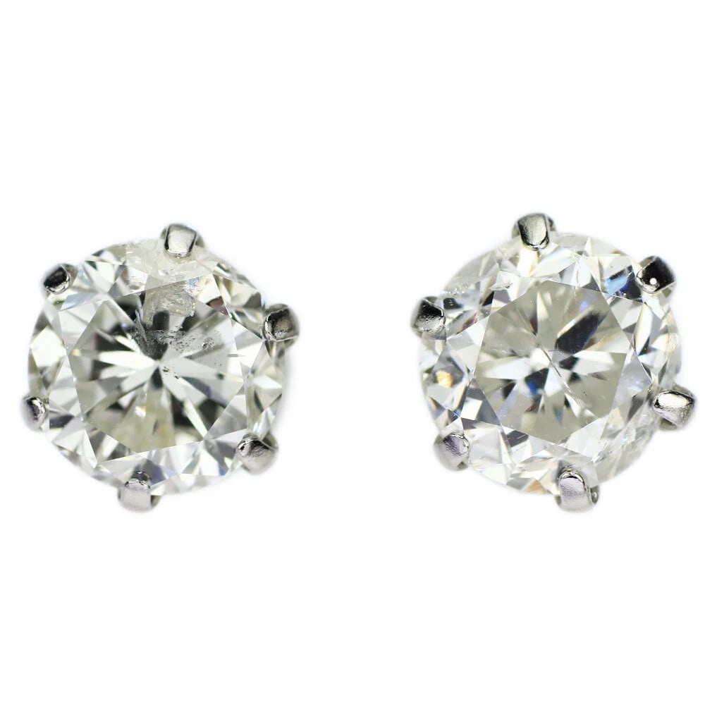 PT900 DIAMOND EARRINGS: Pt900 Diamond Earrings Brand: None Type: piercing Material: Metal Pt900 Main Stone/Creation Natural Color: Platinum Size: Length/Width/Diameter6.0Width/Thickness6.6 Accessories: None