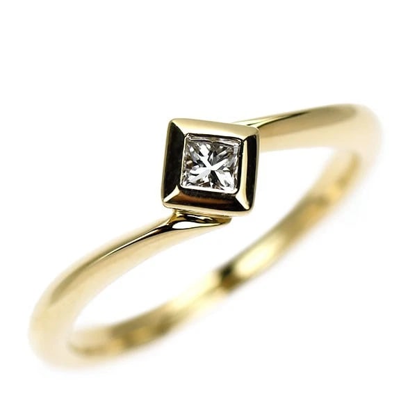 K18YG DIAMOND RING: K18YG diamond ring Brand: None Type: ring Material: Metal K18YG Main Stone/Creation Natural Color: yellow Size: 5.5 - 5.75 US Accessories: None Accessories Notice: When purchasing pre-owned