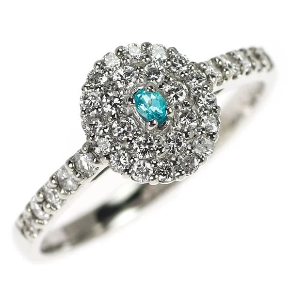 PT950 BRAZILIAN PARAIBA TOURMALINE DIAMOND RING: Pt950 Brazilian Paraiba Tourmaline Diamond Ring Brand: None Type: ring Material: Metal Pt950 Main Stone/Creation tourmaline Color: None Size: 5.5 - 5.75 US Accessories: None Accessories