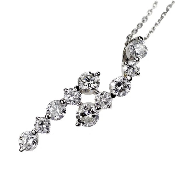 PT900/ PT850 DIAMOND PENDANT NECKLACE: Pt900/ Pt850 Diamond Pendant Necklace Brand: None Type: pendant necklace Material: Metal Pt900/ Pt850 Main Stone/Creation Natural Color: Platinum Size: Necklace: Chain Length