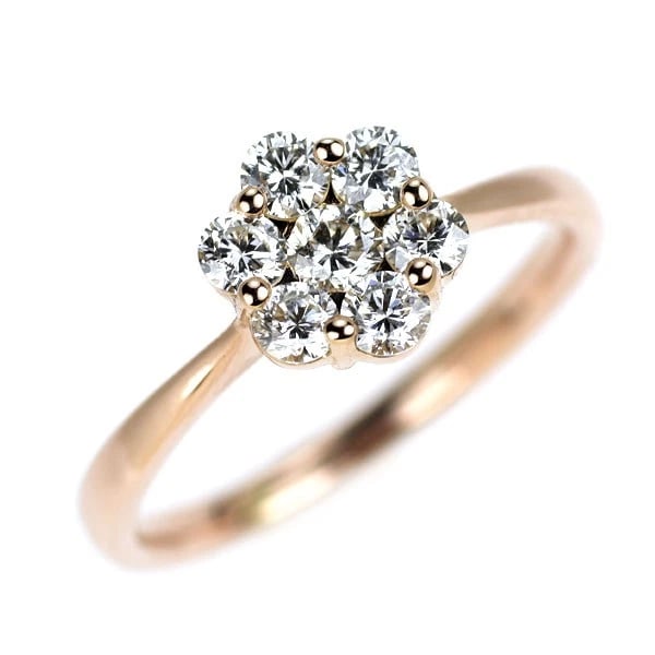 K18PG DIAMOND RING: K18PG Diamond Ring Brand: None Type: ring Material: Metal K18PG Main Stone/Creation Natural Color: pink gold Size: 4.5 US Accessories: None Accessories Notice: When purchasing pre-owned