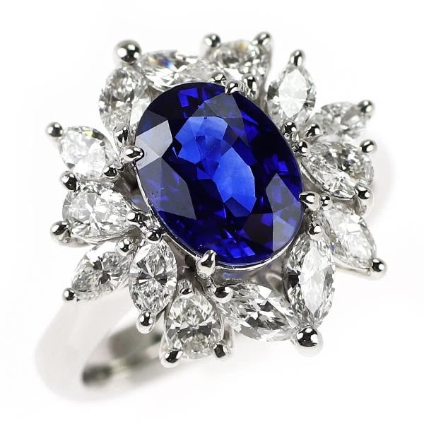 MONICKENDAM PT900 ROYAL BLUE SAPPHIRE DIAMOND RING: Monickendam Pt900 Royal Blue Sapphire Diamond Ring Brand: Monnickendam Type: ring Material: Metal Pt900 Main Stone/Creation sapphires Color: None Size: 6.75 - 7 US Accessories: None