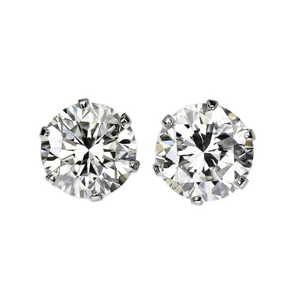 PT900 DIAMOND EARRINGS: Pt900 Diamond Earrings Brand: None Type: piercing Material: Metal Pt900 Main Stone/Creation Natural Color: Platinum Size: Length/Width/Diameter5.2Width/Thickness5.7 Accessories: None