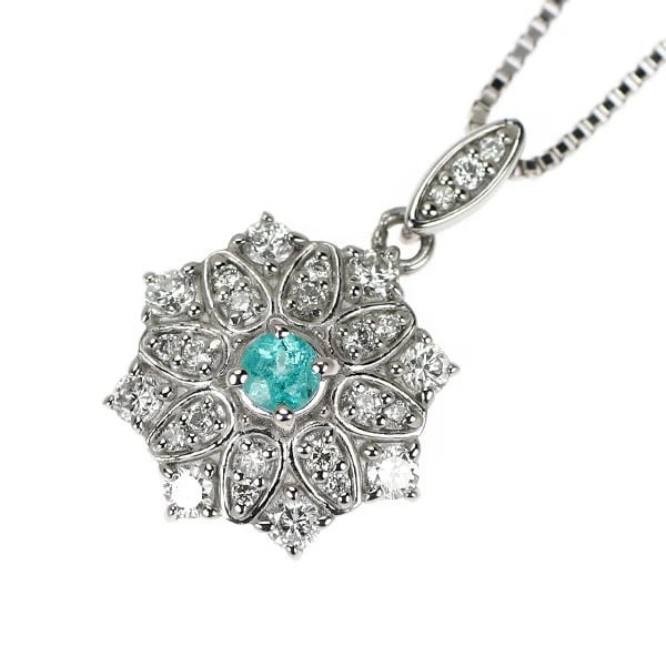 PT950/ PT850 BRAZILIAN PARAIBA TOURMALINE DIAMOND PENDANT NECKLACE: Pt950/ Pt850 Brazilian Paraiba Tourmaline Diamond Pendant Necklace Brand: None Type: pendant necklace Material: Metal Pt850 Main Stone/Creation tourmaline Color: Platinum Size: Necklace: Chain