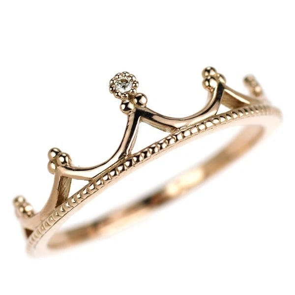 K18PG DIAMOND RING CROWN CROWN (1 of 2)